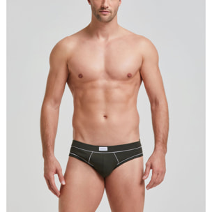 Slip uomo cotone con dettagli a contrasto