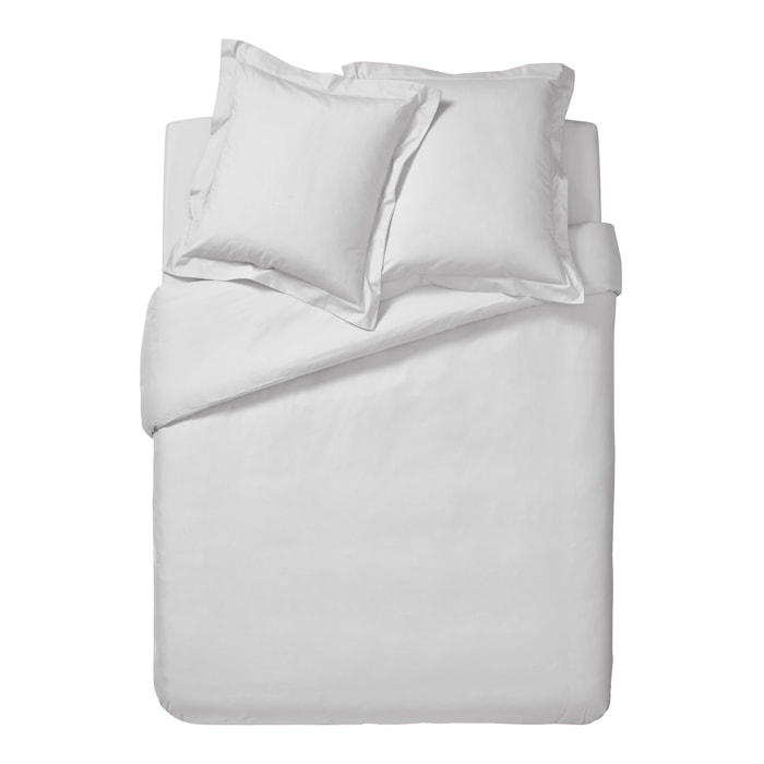 Housse de couette unie en percale de coton, PREMIÈRE, Gris Perle