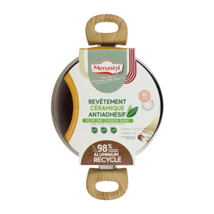 Faitout 20cm avec revêtement céramique rose - tous feux COLORAMA