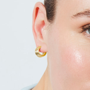 Pendientes de Circonita Brillante acabado en oro amarillo de 18k