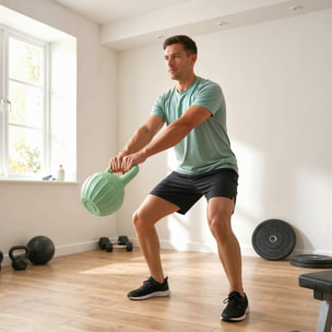 Kettlebell 8 Kg poignée antidérapante vert