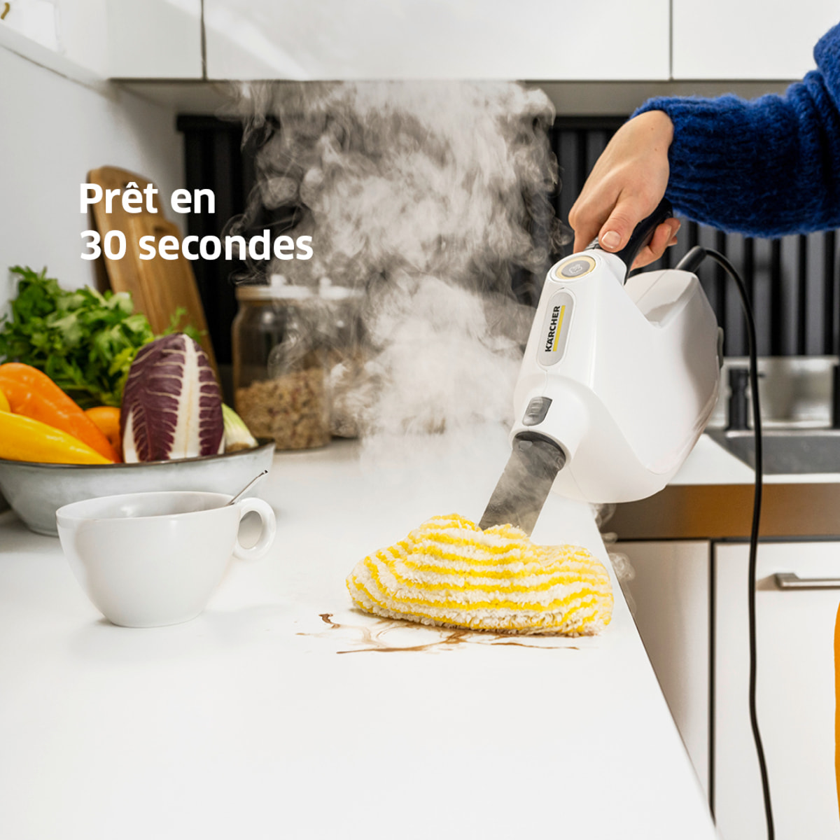 Balai vapeur Karcher SC1 Multi & Up Textile Edition - Puissance 1200W- défroisseur à main- Accessoires inclus- multifonctions