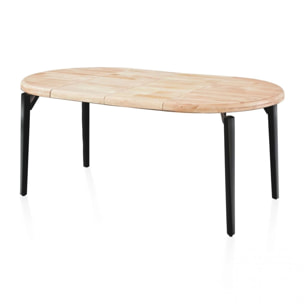 Mesa redonda extensible Padma Negro - Roble