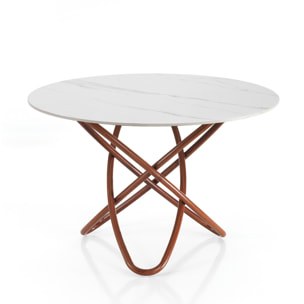 Tomasucci TABLE EN BOIS HULA HOOP - MARBRE BLANC