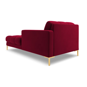Méridienne droite "Bali" en velours rouge