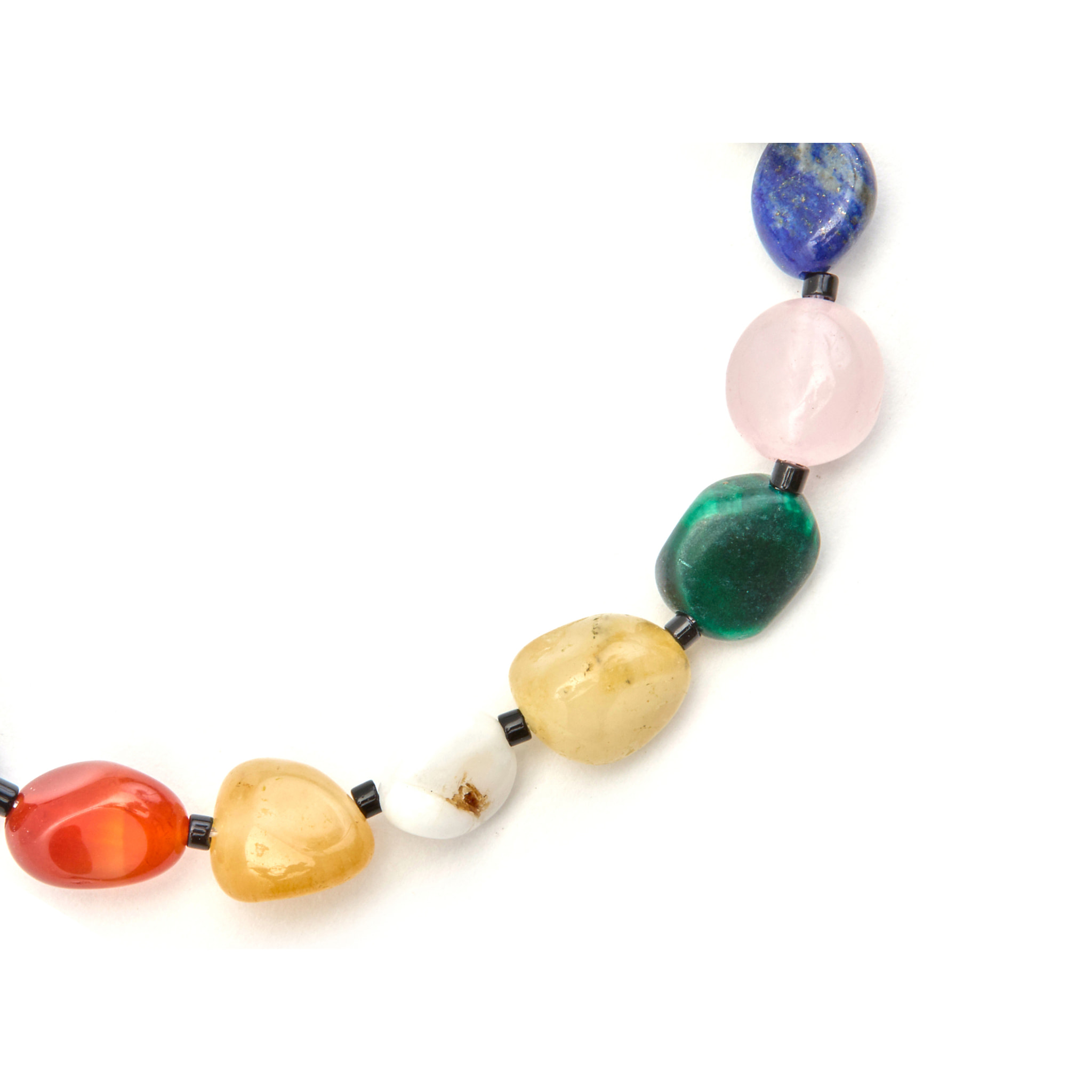 Pulsera con Multicolor Piedra Natural acabado oro 18k