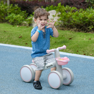 Draisienne enfant 4 roues évolutive - porteur - selle réglable, guidon ergonomique - cadre alu roues EVA rose