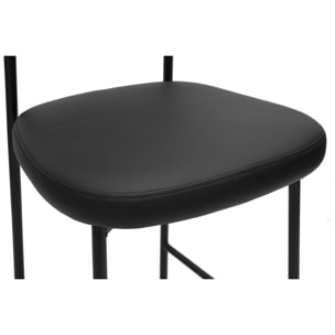 Tabourets de bar fixes noirs H65 cm (lot de 2) BREKA