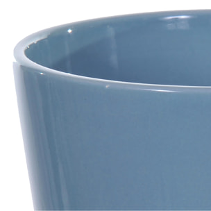 Vaso Cachepot In Ceramica. Larghezza 10 Cm - Pezzi 12 - 10X8,5X10cm - Colore: Blu - Bianchi Dino - Ceramica