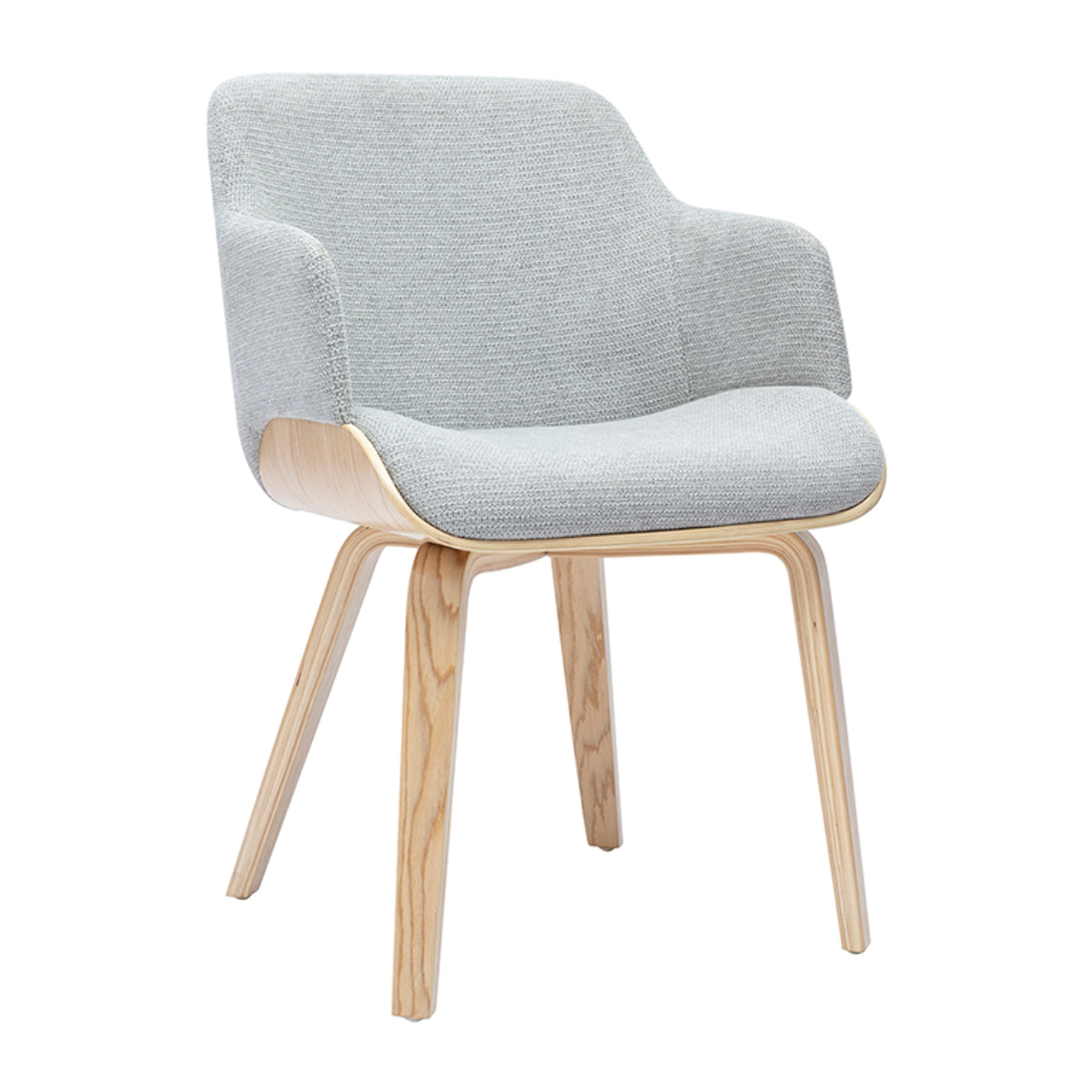 Chaise en tissu chenille gris et bois clair EARL
