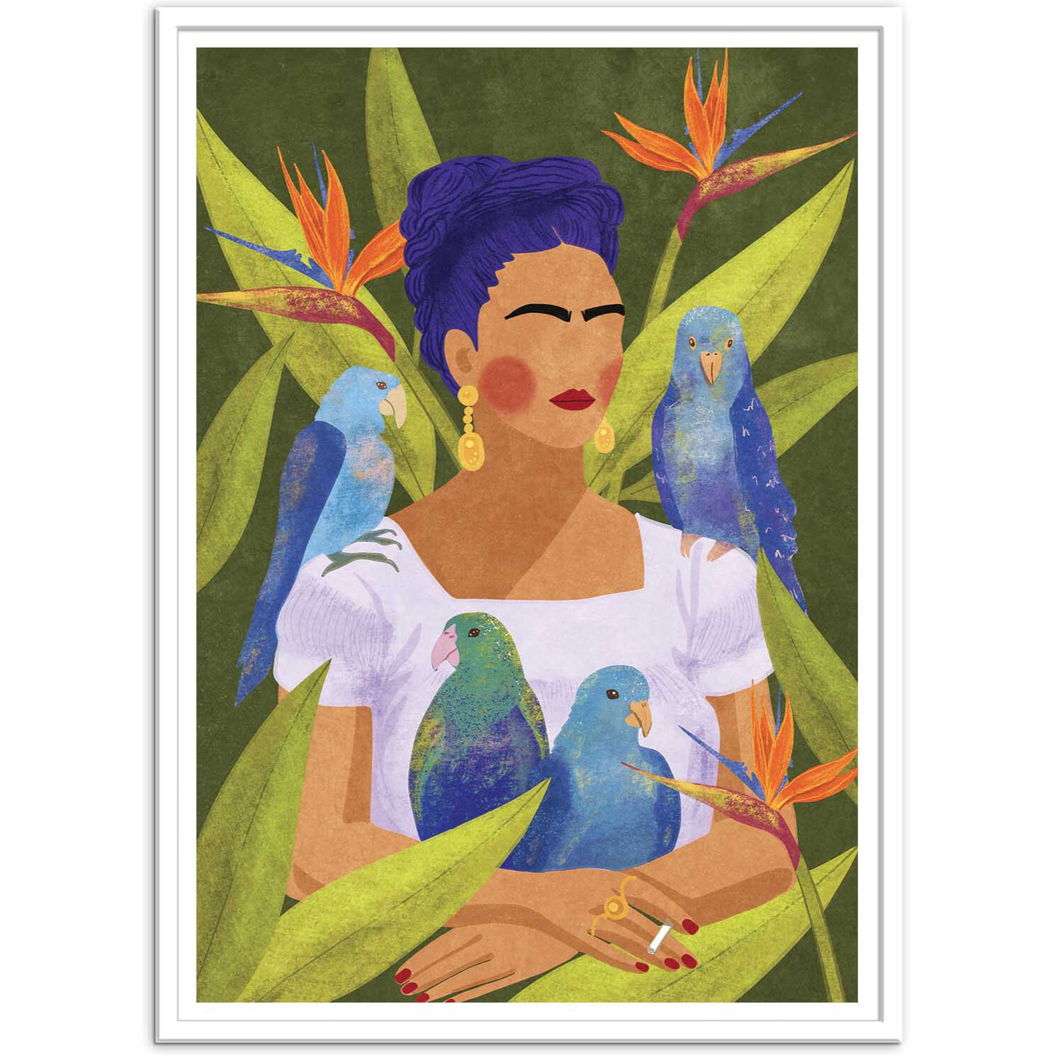 Affiche - Frida and birds - Raissa Oltmanns