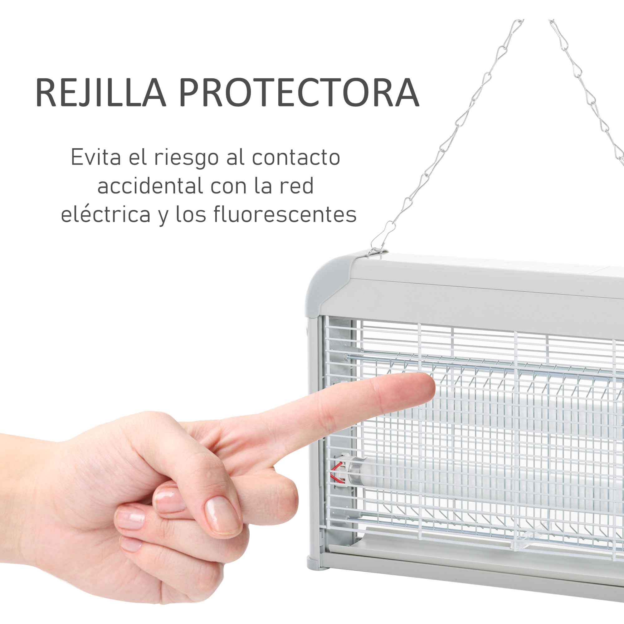 Lámpara Anti-mosquitos Eléctrico Luz Ultravioleta 20W con 2 Tubos 39x7,5x26,5 cm