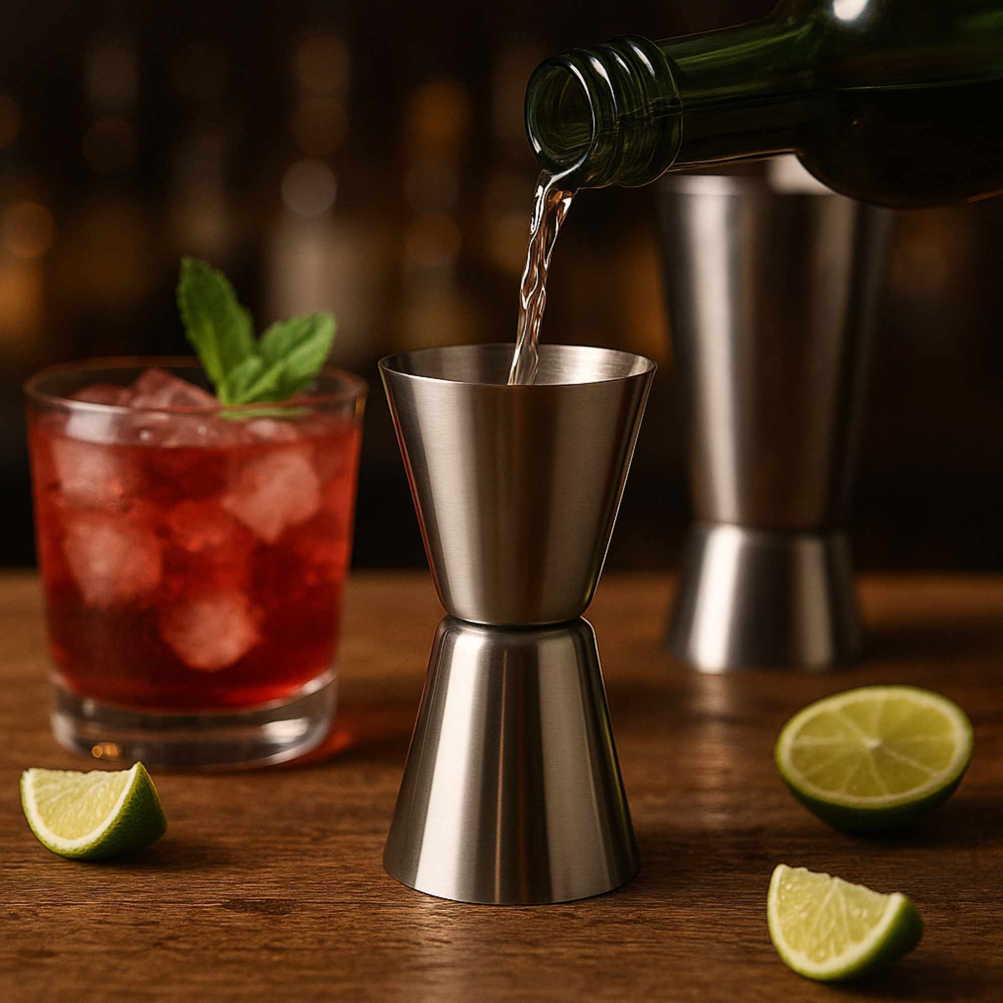 Taza medidora de acero inoxidable con doble cara - medidas precisas de 50 ml/1,69 oz y 25 ml/0,85 oz