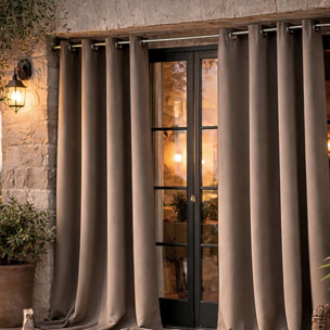 Rideau d'extérieur en tissu déperlant - Taupe