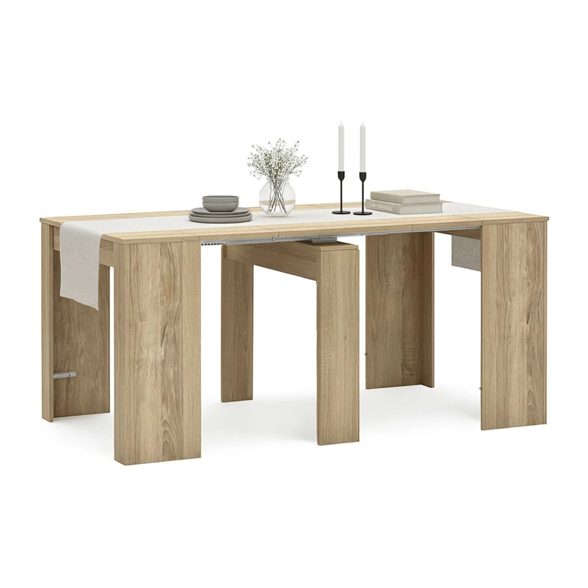 Mesa consola extensible en roble canadian 50-235x90 cm Denis Roble Canadian