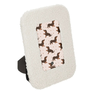 Cadre photo en bouclette 10x15cm blanc