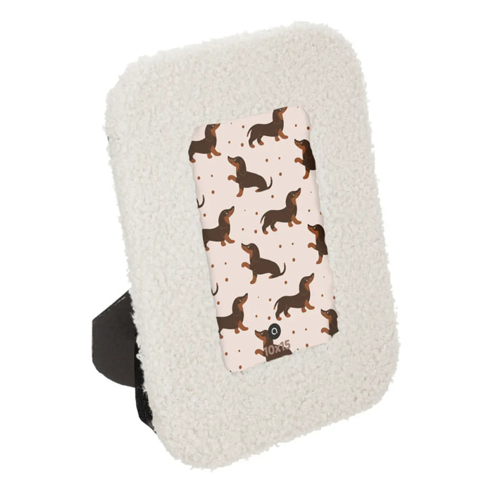 Cadre photo en bouclette 10x15cm blanc