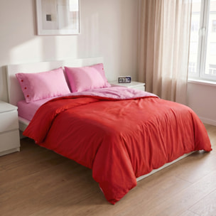 Parure copripiumino singolo in cotone bicolore morbido e traspirante, set sacco copripiumino con federa, design semplice ed elegante, tessuto resistente e certificato OEKO-TEX, facile da lavare, comfort naturale per uso quotidiano