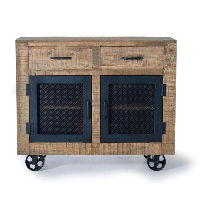 Mueble auxiliar - madera de mango y hierro - 85x100x38cm