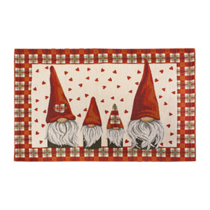 Tappeto Ingresso Arredo Natalizio Scottish Family Rosso