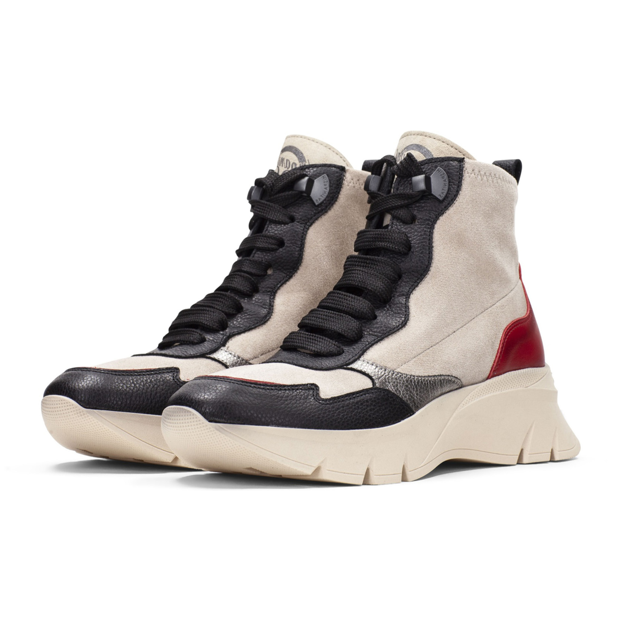 Botin sport Helsinki Negro milk rojo 5 cm