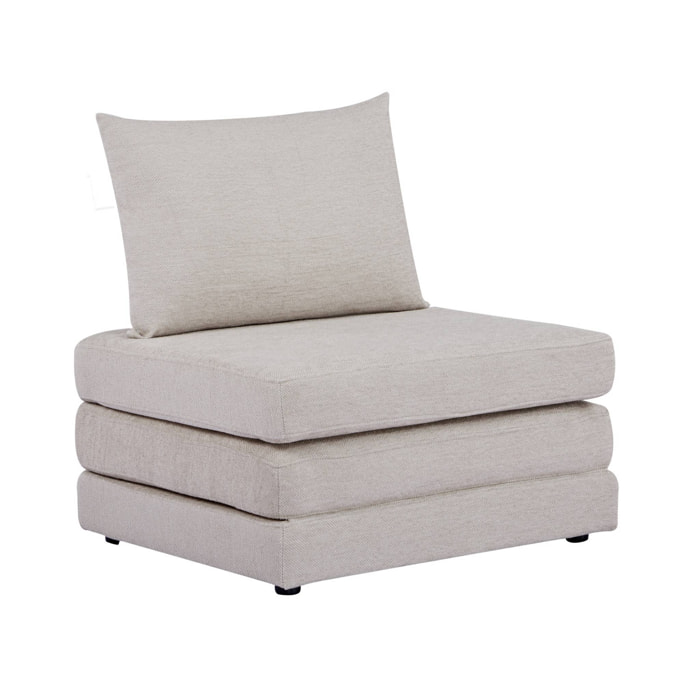 Chauffeuse matelas convertible beige tissu chenille 1 place Fold