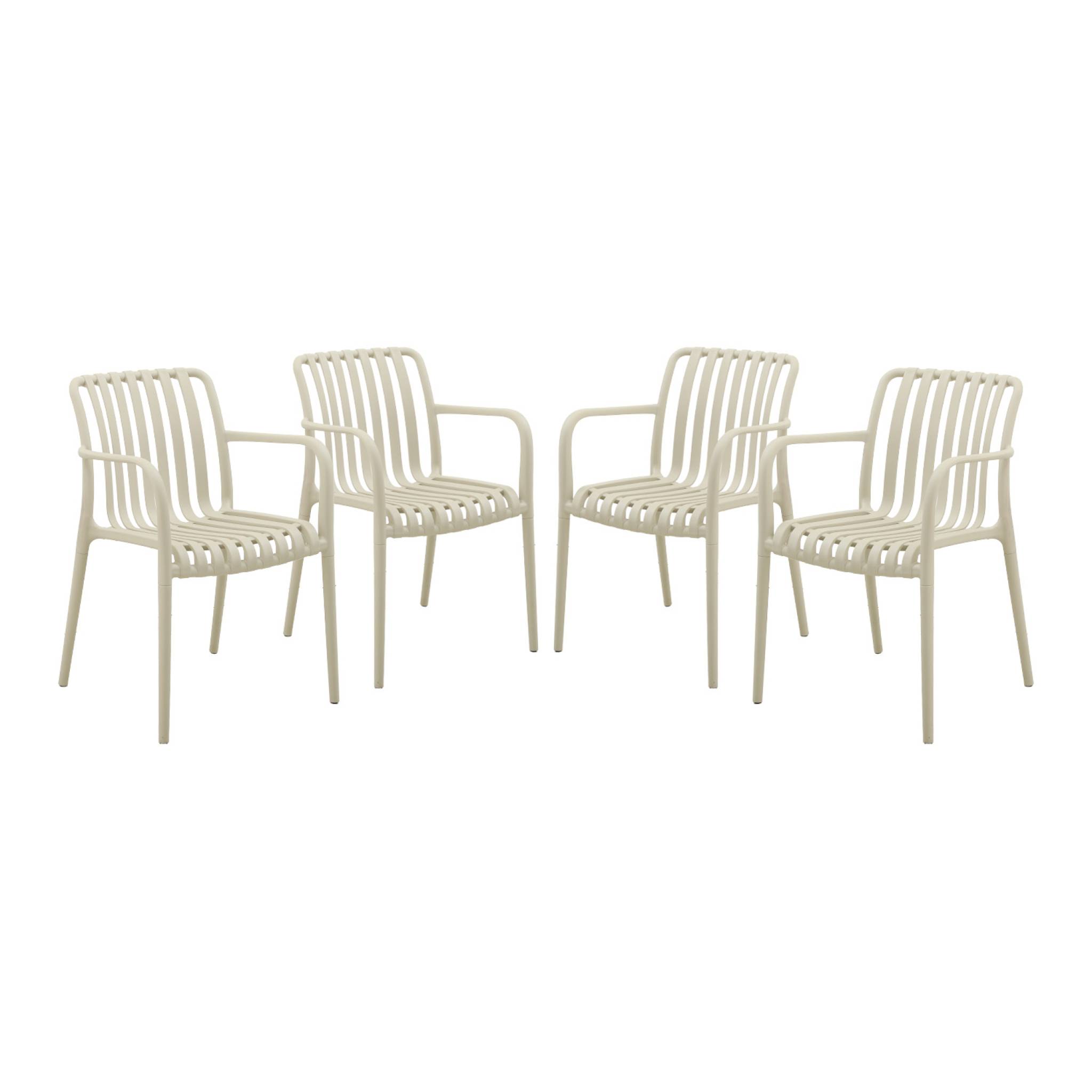 Fauteuil de jardin plastique (lot de 4) AGATHE FAUTEUILS