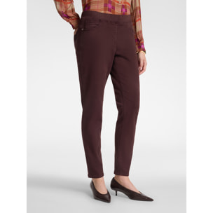 Elena Mirò - Pantalones slim en drill mezcla de algodón - Burgundy