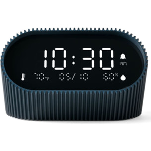 Réveil LEXON Ray Clock Thermomètre et Hygromètre Bleu