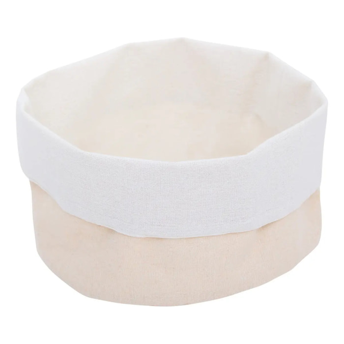 Corbeille à pain ronde en tissu Essentiels D.24cm beige