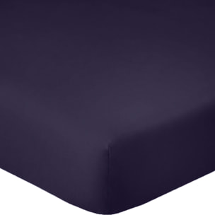 Drap Housse 100% Coton - Bonnet 35cm 100% Coton 57fils Bleu Imperial