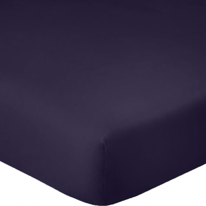 Drap Housse 100% Coton - Bonnet 35cm 100% Coton 57fils Bleu Imperial