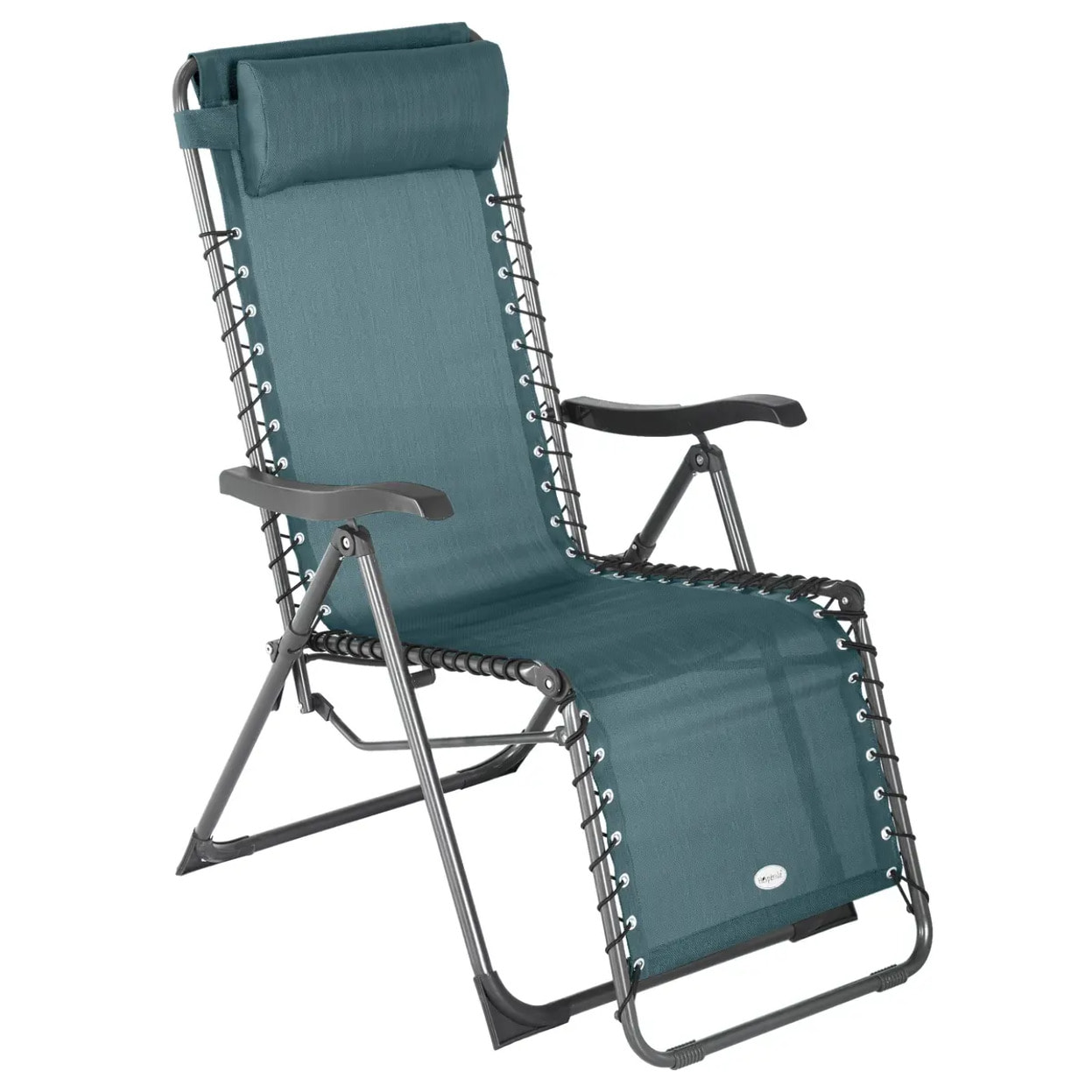 Fauteuil relax de jardin "Silos" bleu canard en acier traité époxy