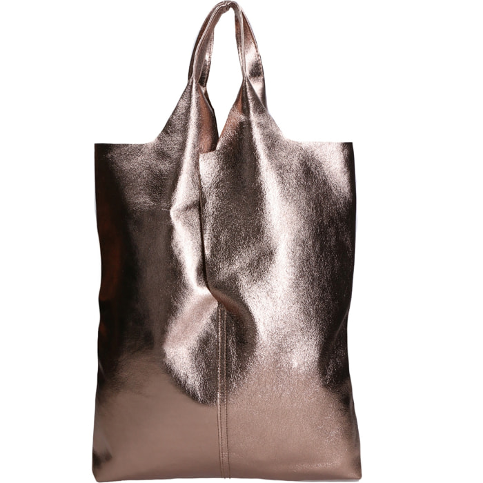 Borsa a spalla da donna - Modello Argenta - Pelle laminata - 44.0 x 38.0 x 3.0 cm