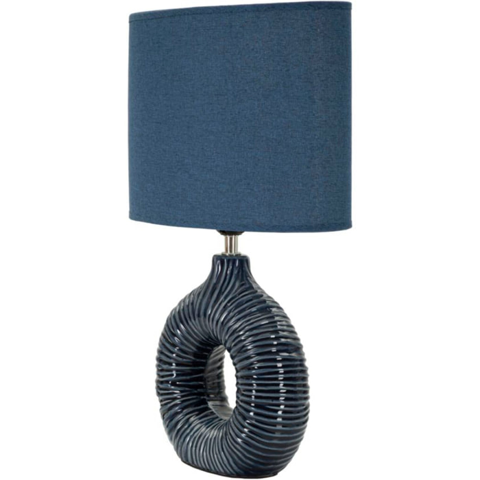 LAMPADA DA TAVOLO SETA BLU CM 28,5X15X43