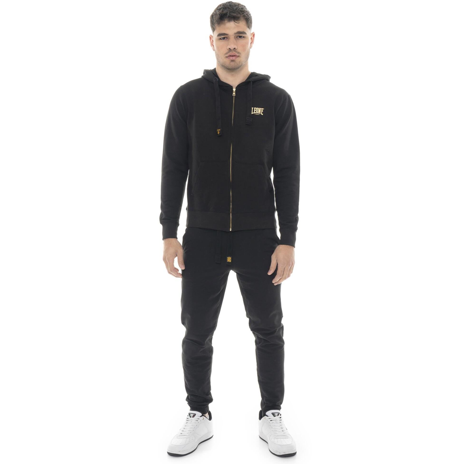 Tuta invernale uomo con cappuccio e zip, pantalone dritto Leone 1947 Gold