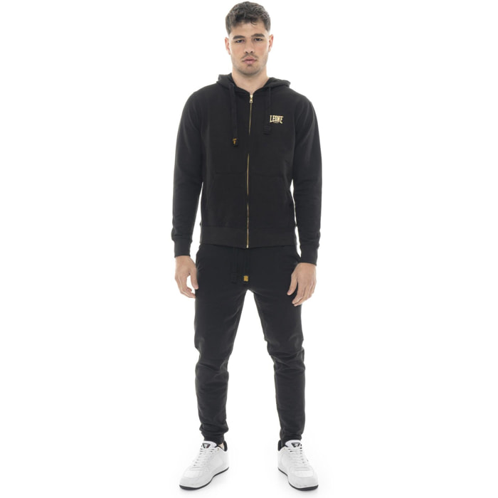 Tuta invernale uomo con cappuccio e zip, pantalone dritto Leone 1947 Gold