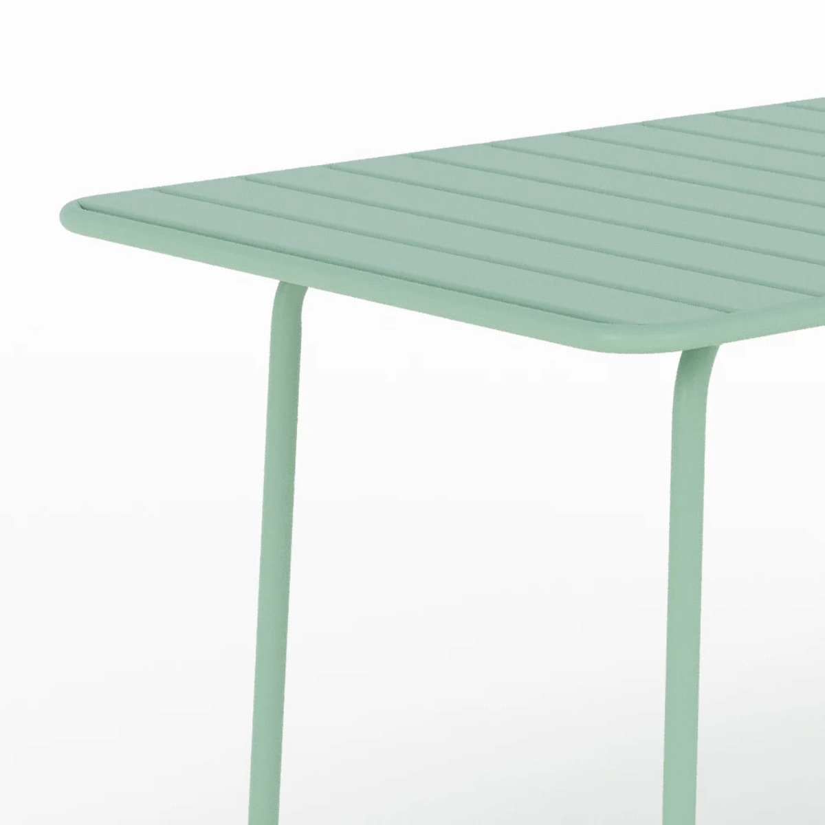 Table de jardin en métal vert clair 6 personnes - Yumi