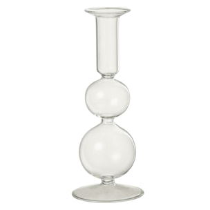 J-Line chandelier 2 Boules - verre - transparent - large