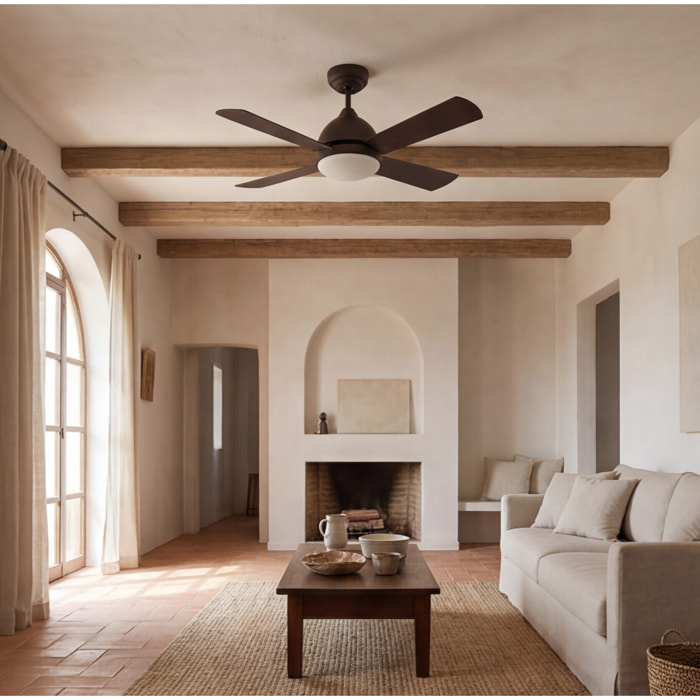 Forlight Ventilador IP20 Borneo E27 15W Marrón Wengue Madera haya