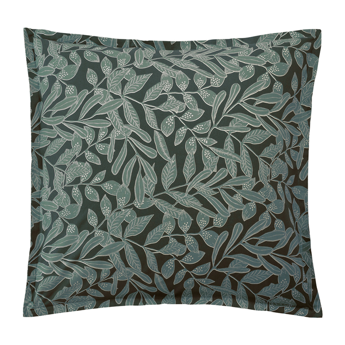 Taie d'oreiller imprimée en coton, GAÏA, Vert