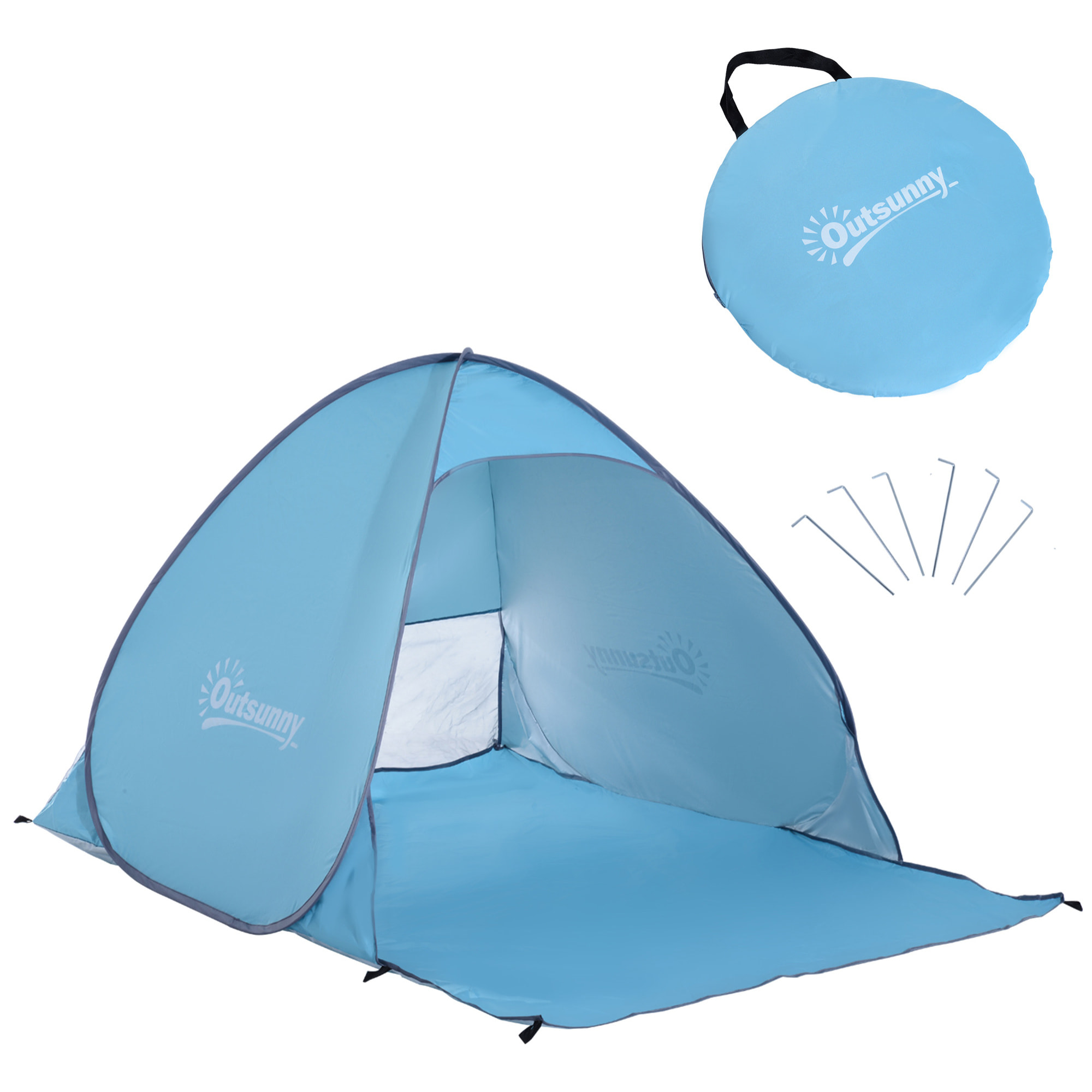 Tienda De Campaña de Poliéster Acero 200x150x115cm Azul