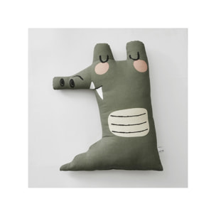 Coussin en forme de crocodile housse non amovible en coton - ALI