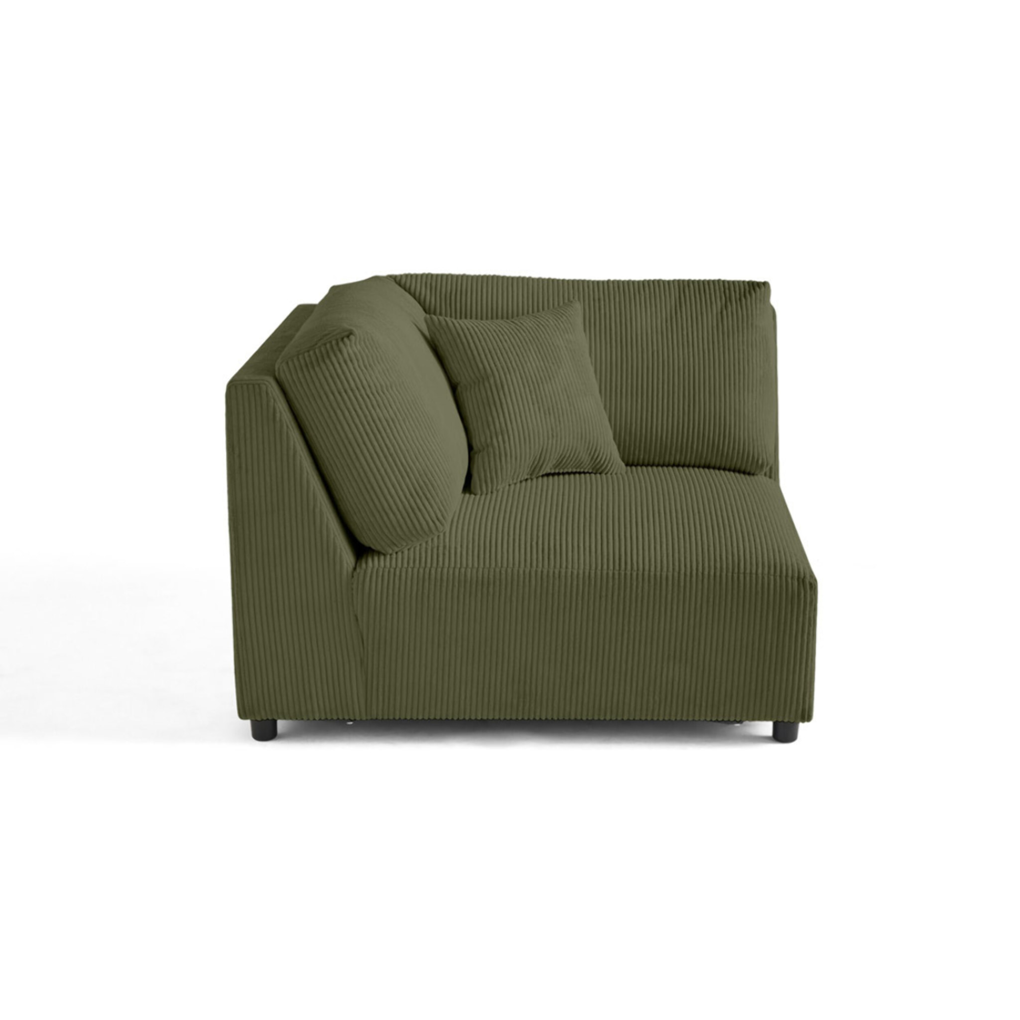 Garance - module d'assise d'angle réversible - en velours côtelé - Vert