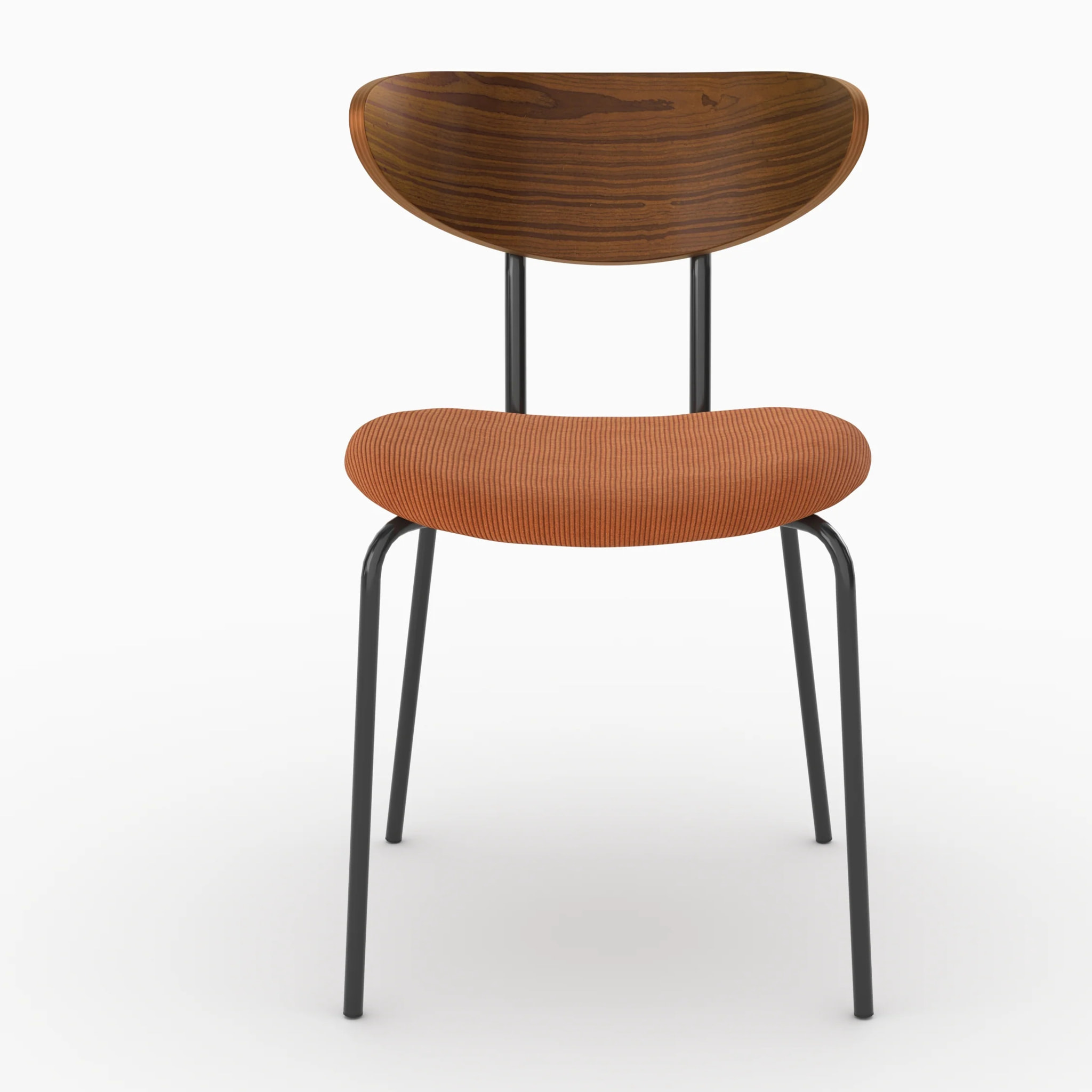 Lot de 2 chaises en velours côtelé terracotta et dossier en bois - Jade