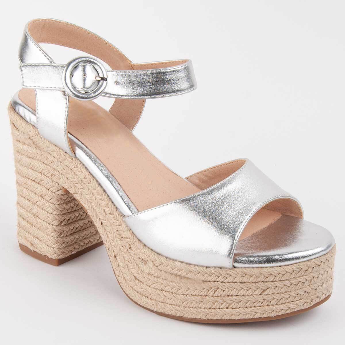 Sandalia De Tacón - Plateado - Altura: 12 Cm