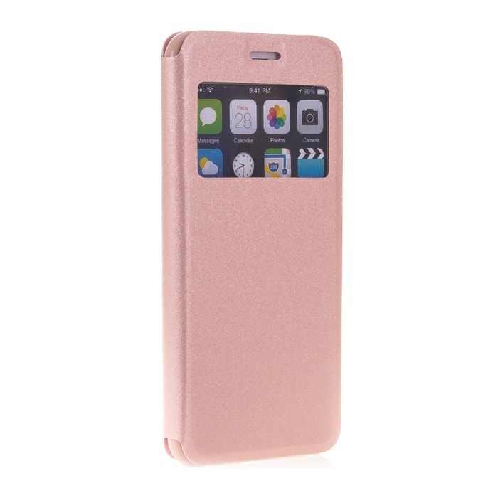 DAM COPRI LIBRO CON FINESTRA CHIUSURA MAGNETICA IP6/6S PLUS 8x1x16 Cm. Colore rosa