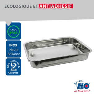 Plat four en inox rectangulaire 32,5 x 24 x 6 cm Elo Edition Red