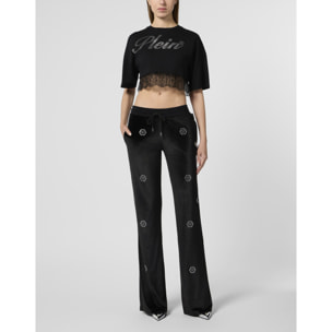 PHILIPP PLEIN Chenille Jogging Pants Mini Monogram Strass Monogram Strass