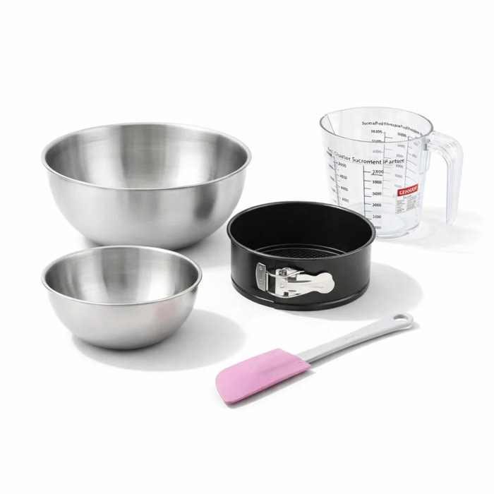 Set pâtisserie avec moule à panettone 18 cm, 2 bols à mixer, verre mesureur et spatule Zenker